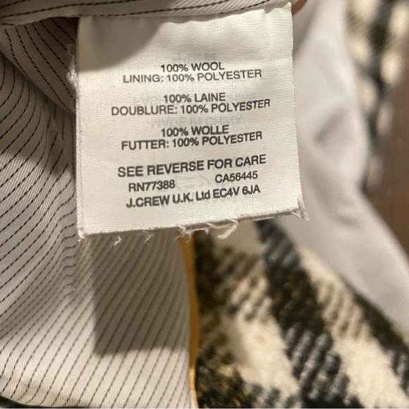 J.Crew Black Check Wool Coat RARE - Picture 10 of 10